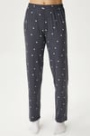Kadın Efsa Kalp Ekstra Soft Antrasit Pijama Takımı