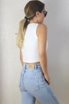 Kadın Ekru Crop Fitilli Atlet