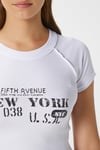 Kadın Fifth Yıkamalı Beyaz Crop Top