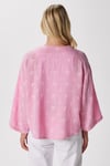 Kadin Flora Müslin Kabartma Dokulu Pembe Kimono
