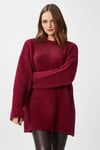 Kadın Fluffy Yumuşacık Bordo Triko Kazak