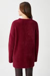 Kadın Fluffy Yumuşacık Bordo Triko Kazak