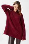 Kadın Fluffy Yumuşacık Bordo Triko Kazak