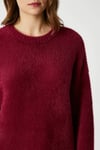 Kadın Fluffy Yumuşacık Bordo Triko Kazak