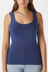 Kadın Glossy %100 Pamuk İndigo Bluz