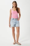 Kadın Glossy %100 Pamuk Pembe Bluz