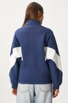 Kadın Gorce Fermuarlı Dik Yaka Lacivert Oversize Sweatshirt