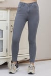 Kadın Gri Motto Skinny Jean