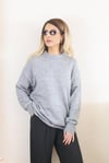 Kadın Gri Oversize Basic Kazak
