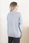 Kadın Gri Oversize Basic Kazak