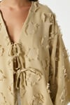 Kadın Harmony Bağcıklı Çağla Yeşili Kimono Gömlek