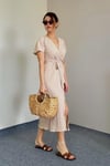 Kadın Helen Camel Midi Elbise