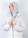 Kadın İpli Gri Balaclava Triko Bere / Başlık