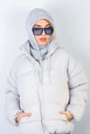 Kadın İpli Gri Balaclava Triko Bere / Başlık