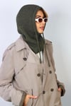 Kadın İpli Haki Balaclava Triko Bere / Başlık