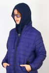 Kadın İpli Lacivert Balaclava Triko Bere / Başlık