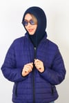 Kadın İpli Lacivert Balaclava Triko Bere / Başlık