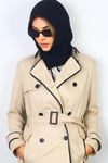 Kadın İpli Siyah Balaclava Triko Bere / Başlık