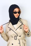 Kadın İpli Siyah Balaclava Triko Bere / Başlık