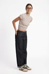 Kadın İvory Tok Dokulu Dik Yaka Fitilli Bej Basic Top / Bluz