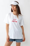 Kadın Just Be Geniş Kesim %100 Pamuk Beyaz T-Shirt