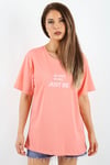 Kadın Just Be Geniş Kesim %100 Pamuk Somon T-Shirt