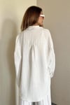 Kadın Keten Dokulu Carla Taş Oversize Gömlek