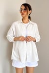 Kadın Keten Serisi Taş Oversize Gömlek