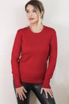 Kadın Kırmızı Düz Renk Slim Triko Kazak