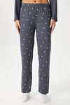Kadın Loves Ekstra Soft Bisiklet Yaka Kalpli Antrasit Pijama Takımı