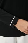 Kadın Luxe Contrast Siyah Bisiklet Yaka Viskon Triko Kazak