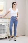 Kadın Mavi Motto Skinny Jean