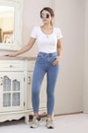 Kadın Mavi Motto Skinny Jean