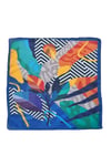 Kadın Mavi Turuncu Geometrik Desen Bandana