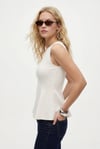 Kadın Newly Peplum Sıfır Kol Ekru Bluz