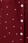 Kadın Nora Premium Bordo Kalp Süet Doku Düğmeli Yılbaşı Pijama Takımı