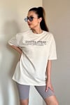 Kadın Oversize Yaka Fitilli Bej T-Shirt
