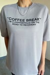 Kadın Oversize Yaka Fitilli Gri T-Shirt
