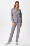Kadın Puantiyeli Extra Soft Gri Pijama Takımı