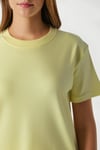 Kadın Rise Dekoratif Yaka Tok Doku %100 Pamuk Sarı T-Shirt