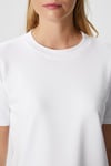 Kadın Rise Dekoratif Yaka Tok Doku %100 Pamuk Beyaz T-Shirt