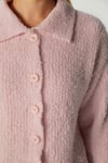 Kadın Robert Yumoş Pembe Polo Yaka Triko Hırka
