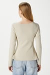 Kadın Runa Premium Bej Peplum Bluz