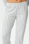 Kadın Secret Extra Soft Gri Beyaz Çizgili Pijama Takımı