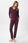 Kadın Secret Extra Soft Lacivert Bordo Çizgili Pijama Takımı