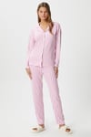 Kadın Secret Extra Soft Pembe Beyaz  Çizgili Pijama Takım