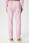 Kadın Secret Extra Soft Pembe Beyaz  Çizgili Pijama Takım
