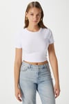Kadın Serra %100 Pamuk Beyaz Crop Top