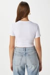 Kadın Serra %100 Pamuk Beyaz Crop Top