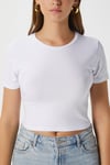 Kadın Serra %100 Pamuk Beyaz Crop Top